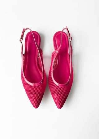 Mesh slingback flats