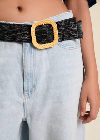 Woven buckle belt strap
