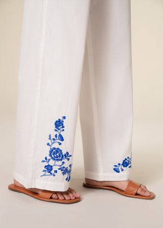Embroidered Wide-Leg Palazzo Pants