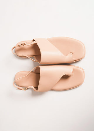 Wide strap toe ring sandal