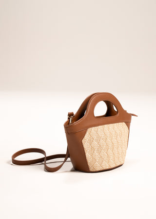 WOVEN TEXTURE TOP-HANDLE BAG