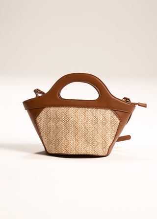 WOVEN TEXTURE TOP-HANDLE BAG
