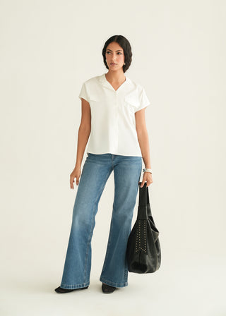 Notch Collar Shirt with pocket details