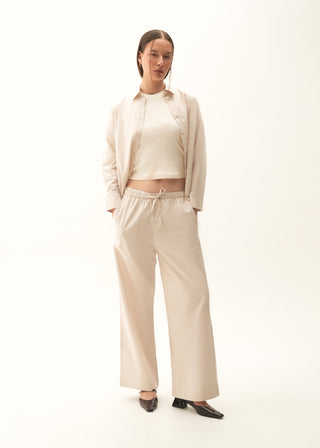 Oversized Button-Down Linen blend Shirt