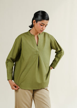 V-Neck Pleated Shirt – WS25-160 for Women – Summer Reverie Collection | KOA | Shop Online