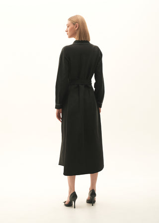 Flared Dress with contrasting top stitches