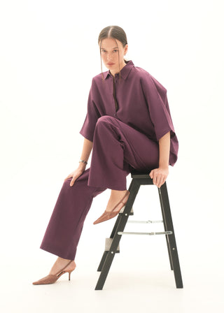 Wide-leg Linen Blend Trouser