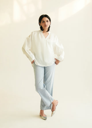 Oversized Gathered Blouse
