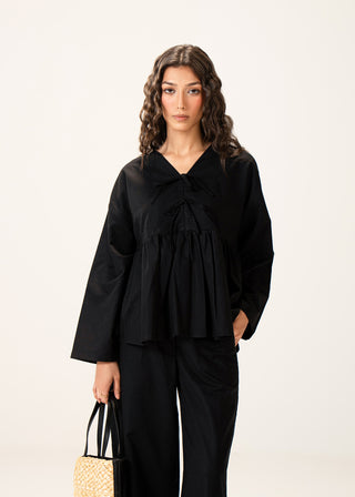 Flared Linen Blend Top – WS25-229 for Women – In-Transit Collection | KOA | Shop Online