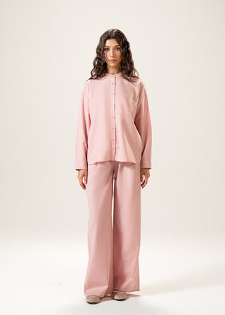 Long Linen Blend Shirt with Band Collar – WS25-227 for Women – In-Transit Collection | KOA | Shop Online
