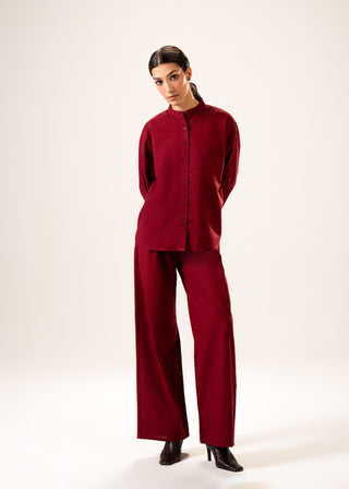 Long Linen Blend Shirt with Band Collar – WS25-228 for Women – In-Transit Collection | KOA | Shop Online