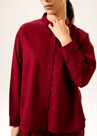 Long Linen Blend Shirt with Band Collar – WS25-228 for Women – In-Transit Collection | KOA | Shop Online