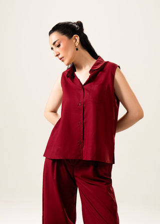 Sleeveless Linen Blend Shirt – WS25-223 for Women – In-Transit Collection | KOA | Shop Online