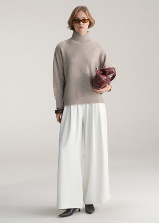 Tailored Wide Leg Pleated Pant