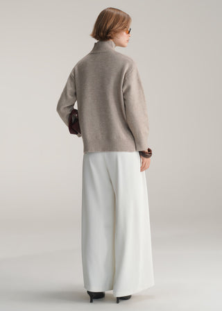 Tailored Wide Leg Pleated Pant