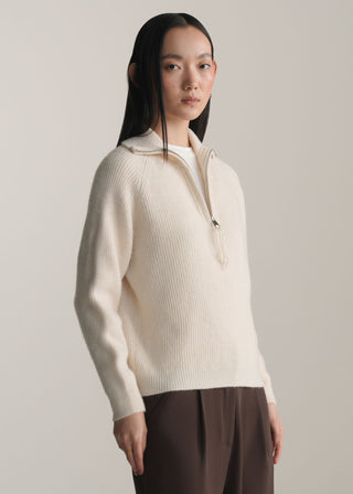 Funnel Neck Half Zip Sweater
