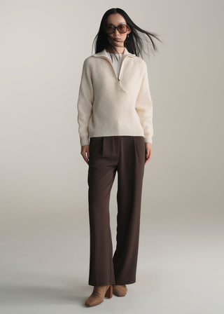 Funnel Neck Half Zip Sweater