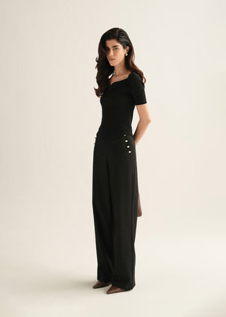 Tailored pants with Metal Buttons