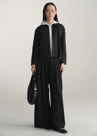 Tailored Wide Leg Pleated Pant