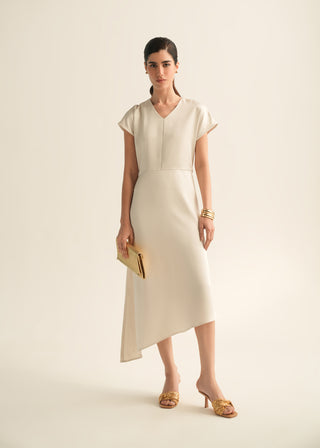 Asymmetrical Satin Dress