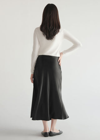 Flared Satin Skirt