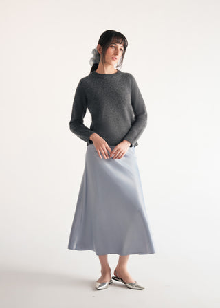 Flared Satin Skirt