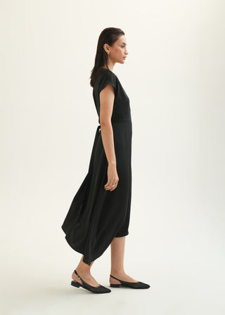 Asymmetrical Satin Dress