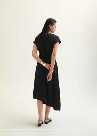 Asymmetrical Satin Dress
