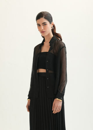 Sheer Button-Down Shirt