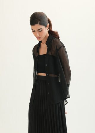 Sheer Button-Down Shirt