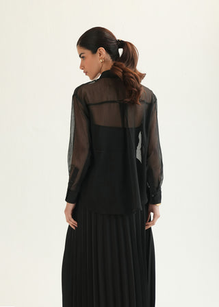 Sheer Button-Down Shirt
