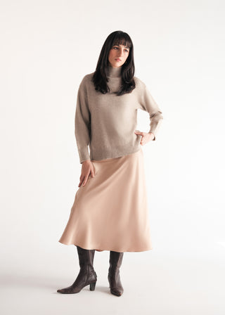 Flared Satin Skirt