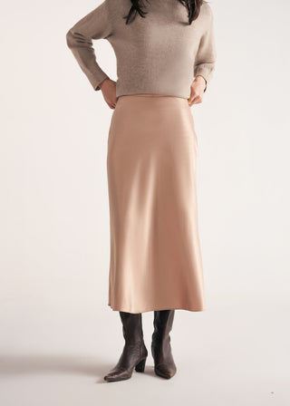 Flared Satin Skirt
