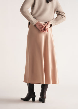 Flared Satin Skirt