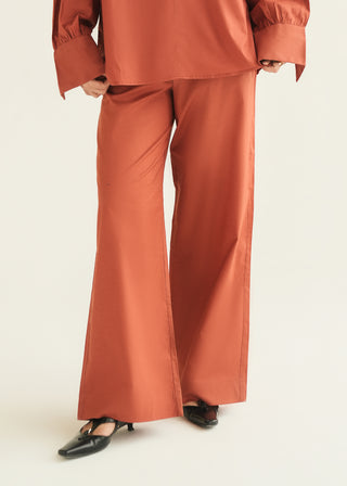 Wide Leg Cotton Trousers
