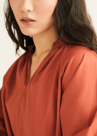 Oversized Gathered Blouse