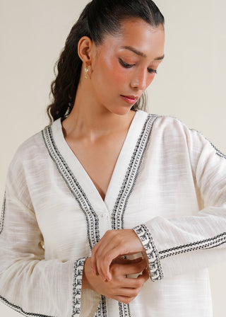 Embroidered V-Neck Blouse – NW-01-A for Women – Summer Reverie Collection | KOA | Shop Online