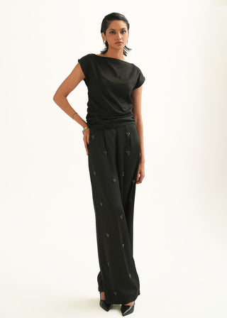 Embellished satin Pants