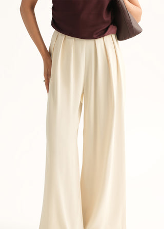 Wide-Leg Pleated Pants