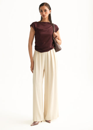Wide-Leg Pleated Pants