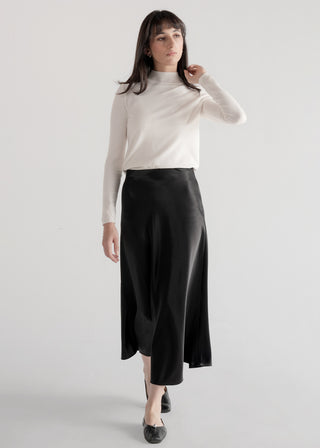 Flared Satin Skirt
