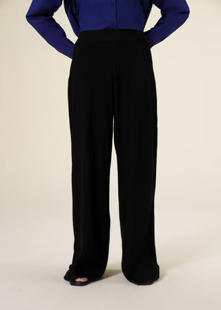 Wide legged Ribbed Trouser