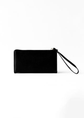 STITCHED FLAP WALLET WITH WRISTLET
