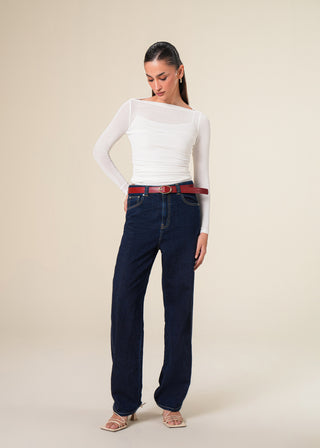 Straight legged jeans