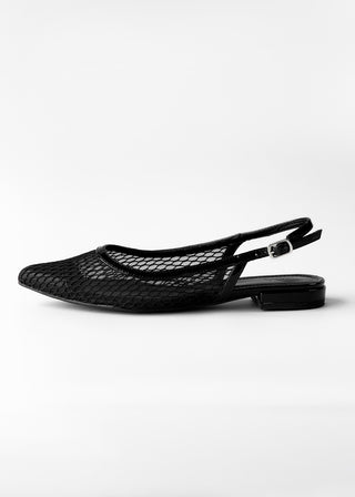 Mesh slingback flats