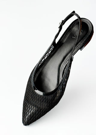 Mesh slingback flats