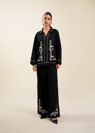 Embroidered Black Shirt