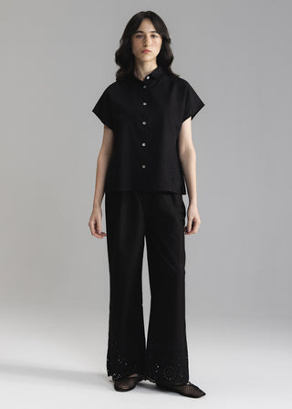 Schiffli Wide Leg Trouser- WS26-96