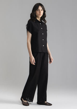 Schiffli Button Down Shirt- WS26-90