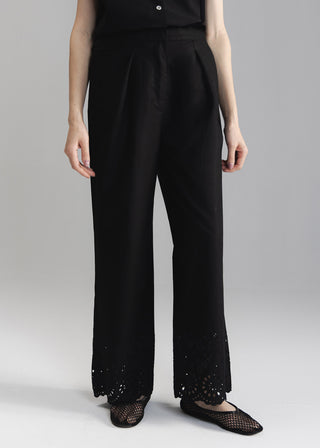 Schiffli Wide Leg Pant- WS26-25